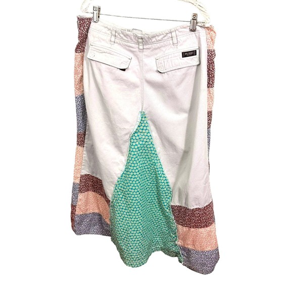 PS-3983 Periscope Women Patchwork Skirt 13 A Line Flare 70's Hippie Boho UpCycle - Picture 2 of 14